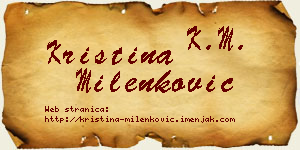 Kristina Milenković vizit kartica